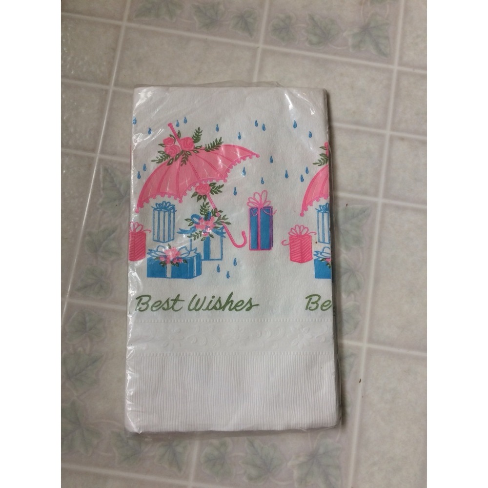 Vintage Best Wishes Paper Table‎ Cover Disposable Tablecloth Parasol 54 x 96